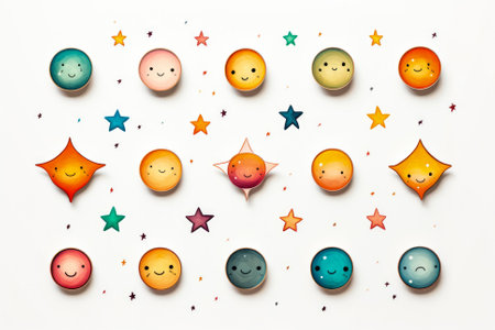 Stars pencil outline collection with hand drawn doodles paintbrush circle frames and realistic ink splattersの素材