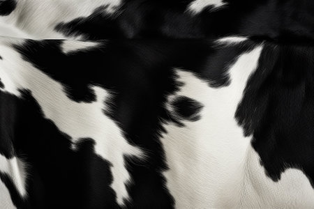 Real black and white cowhide skin textureの素材