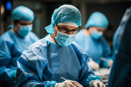 In the operating room a doctor robot offers robotic assisted surgery for precise operationsの素材