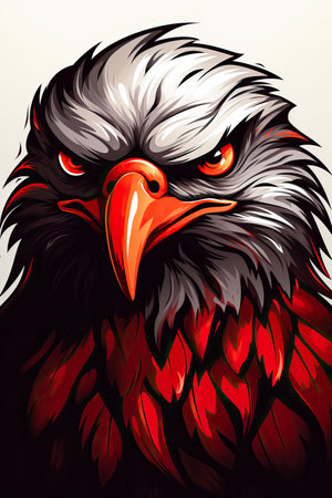 Falcon and eagle mascot logo template for sports teams t-shirts or posters on white backgroundの素材