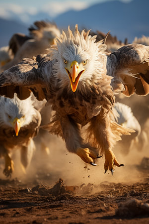 Bald Eagle (Haliaeetus leucocephalus) fightingの素材