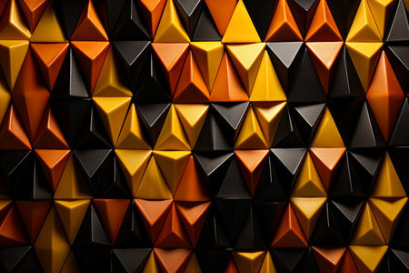 Delightful candy corn patterns emerge in low relief creating a captivating visual contrast against a sleek black gradientの素材
