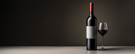 A perfectly labeled wine bottle from a renowned winery isolated on a gradient backgroundの素材