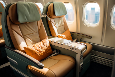 Business class of a planeの素材