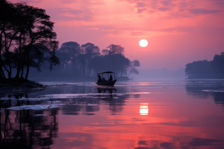 Subtle hues of dawn interrupting a peacefully sleeping individuals dream journeyの素材