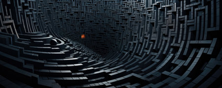 Twisted fractal labyrinths spiraling into absurdly complex yet captivating dimensionsの素材