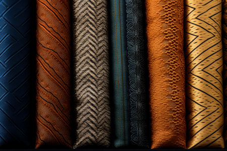 High-resolution images displaying intricate jacquard woven patterns on textile backgroundsの素材