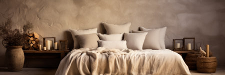 Gentle illumination enhancing the nostalgic feel of rustic linen texturesの素材
