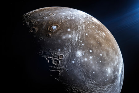 Dramatic Image Captures Jupiter Moon Landing Against Cosmic Backdropの素材