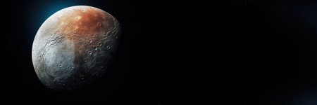 Stunning Triton moon landing rendered photorealistically isolated on a gradient backgroundの素材