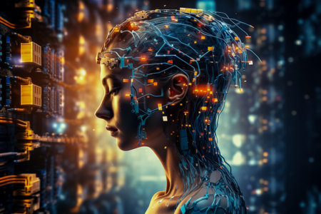 Cutting-edge AI tech utilizes advanced algorithms to mimic human intelligenceの素材