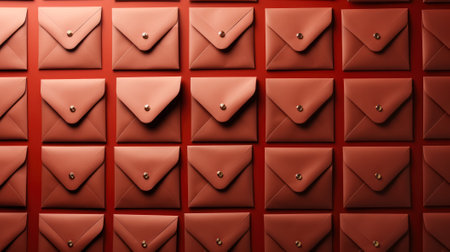 Red hongbao envelopes symbol of New Year luck background with empty space for textの素材