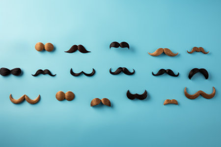 Movember awareness mustaches examination tools background with empty space for textの素材