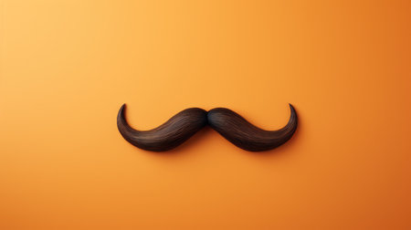 Closeup of a stylish handlebar mustache isolated on a gradient backgroundの素材
