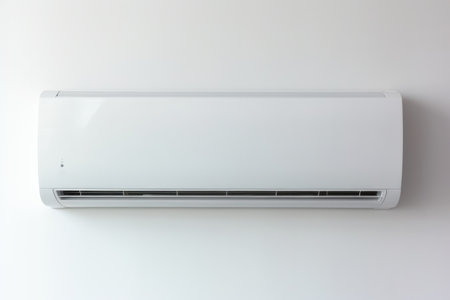 Wall-mounted convection heater isolated on a white backgroundの素材