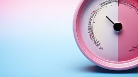 A close-up of a thermostat dial in soft pastel pinks and blues background with empty space for textの素材