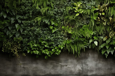 Urban architecture with vertical garden walls background with empty space for textの素材