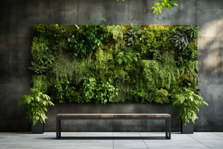 Urban architecture with vertical garden walls background with empty space for textの素材