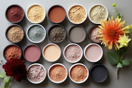 Vegan cosmetics and non-toxic beauty products isolated on a white backgroundの素材