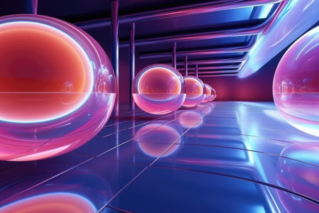 Abstract Metaverse property art manifestations background with empty space for textの素材