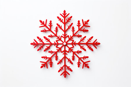 Handcrafted Christmas card with snowflake decorations isolated on a white backgroundの素材