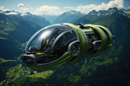 Biofuel-Powered Air Travel Over Spectacular Mountain Rangeの素材