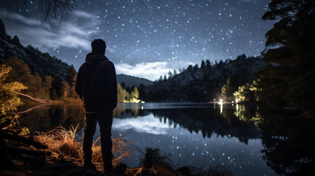 Stargazers capturing milky ways brilliance in tranquil Dark Sky Parksの素材