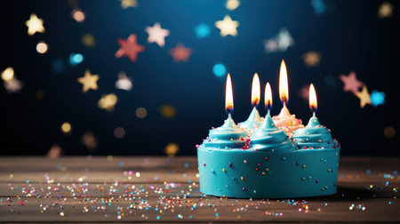Birthday celebration candle crafting and decoration background with empty space for textの素材