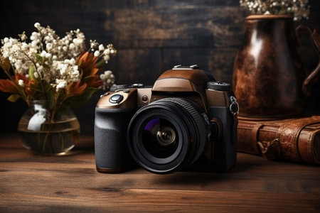 Therapeutic photography session in progress background with empty space for textの素材