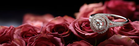 Valentines Day Celebration, Couples Honor Love with Elegant Sparkling Diamondsの素材