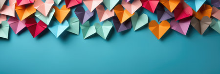 Love Note Paper Airplane Concept Against a Vibrant Background for Valentines Dayの素材