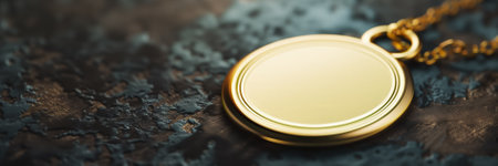 Vintage gold pocket watch on black textured background, panoramic shotの素材