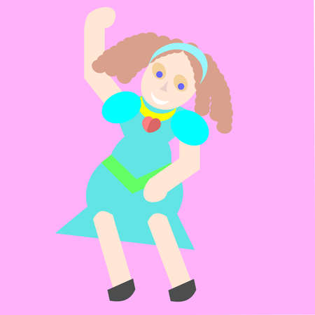 Cute little princess girl. Fashion illustration Use for printingのイラスト素材