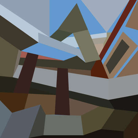illustration for wall paintings in the style of cubismのイラスト素材
