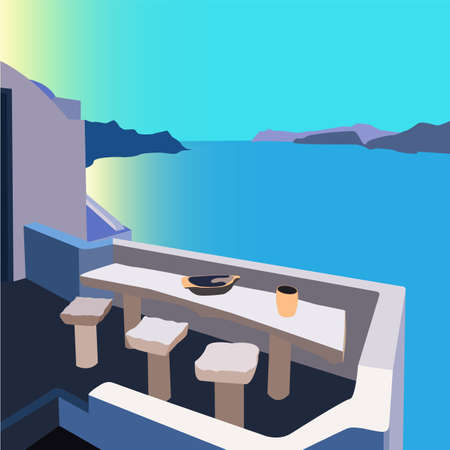 illustration for panels vacation at sea in vectorの写真素材