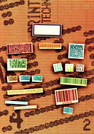 Different industrial identifications on paperboard のeditorial素材