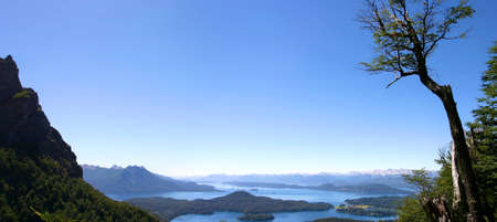 Panoramic View on Bariloche the mountains and the Lake - Patagoniaのeditorial素材