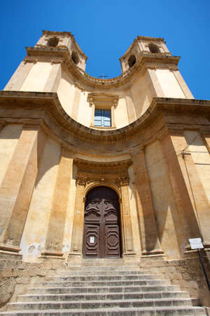 Baroque church San Francesco in Noto, Sicilyのeditorial素材