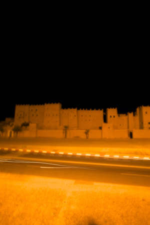 Old Fort - the kasbah in ouarzazate at nightの写真素材