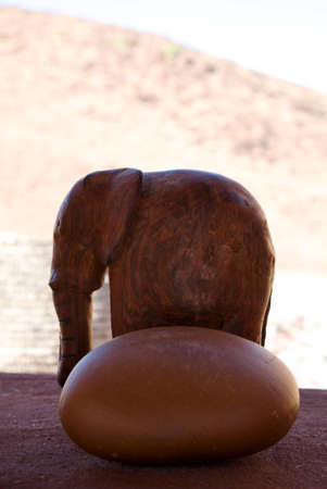 Detail of decoration in a hotel in Namibiaの写真素材