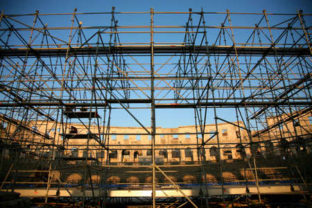 Sunset and the Arena of Pula in Croatiaのeditorial素材