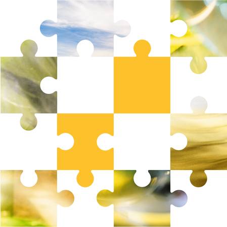 illustration and composition of a square puzzle