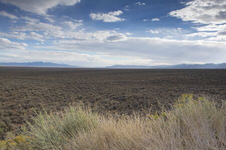 Ladscape on the Nevada highway 50. Route 50 or the loneliest road in America, Nevadaの写真素材