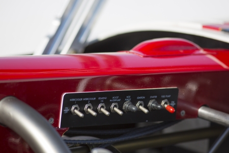Cockpit view of pro-stock racecar at Raceway Park Bonneville Salt Flats, Utah.