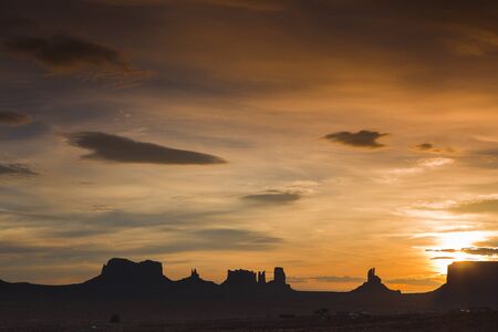 View of monument valley early in the morningの写真素材