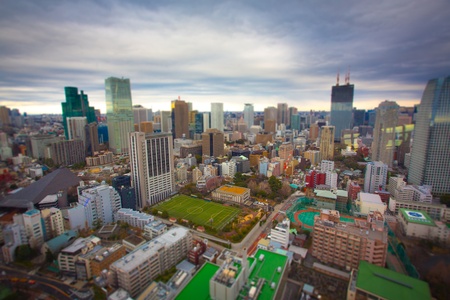Tokyo Skyline from the Tokyo Tower, closeup on the city.のeditorial素材