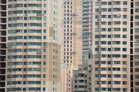 Urban view at modern building windows and details in Shanghaiのeditorial素材