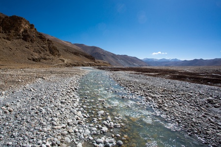 Landscape along the Friendship Highway between Tibet and Nepalの写真素材