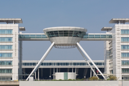 Detail of top restaurant at the Shanghai airport in Pudongのeditorial素材