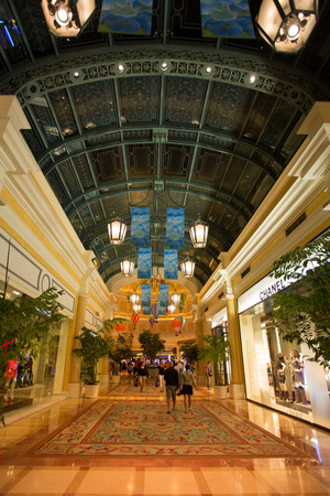 LAS VEGAS, NV, SEPTEMBER 12: The Bellagio Casino hallway with luxury shops - Las Vegas, Unites States 2012のeditorial素材